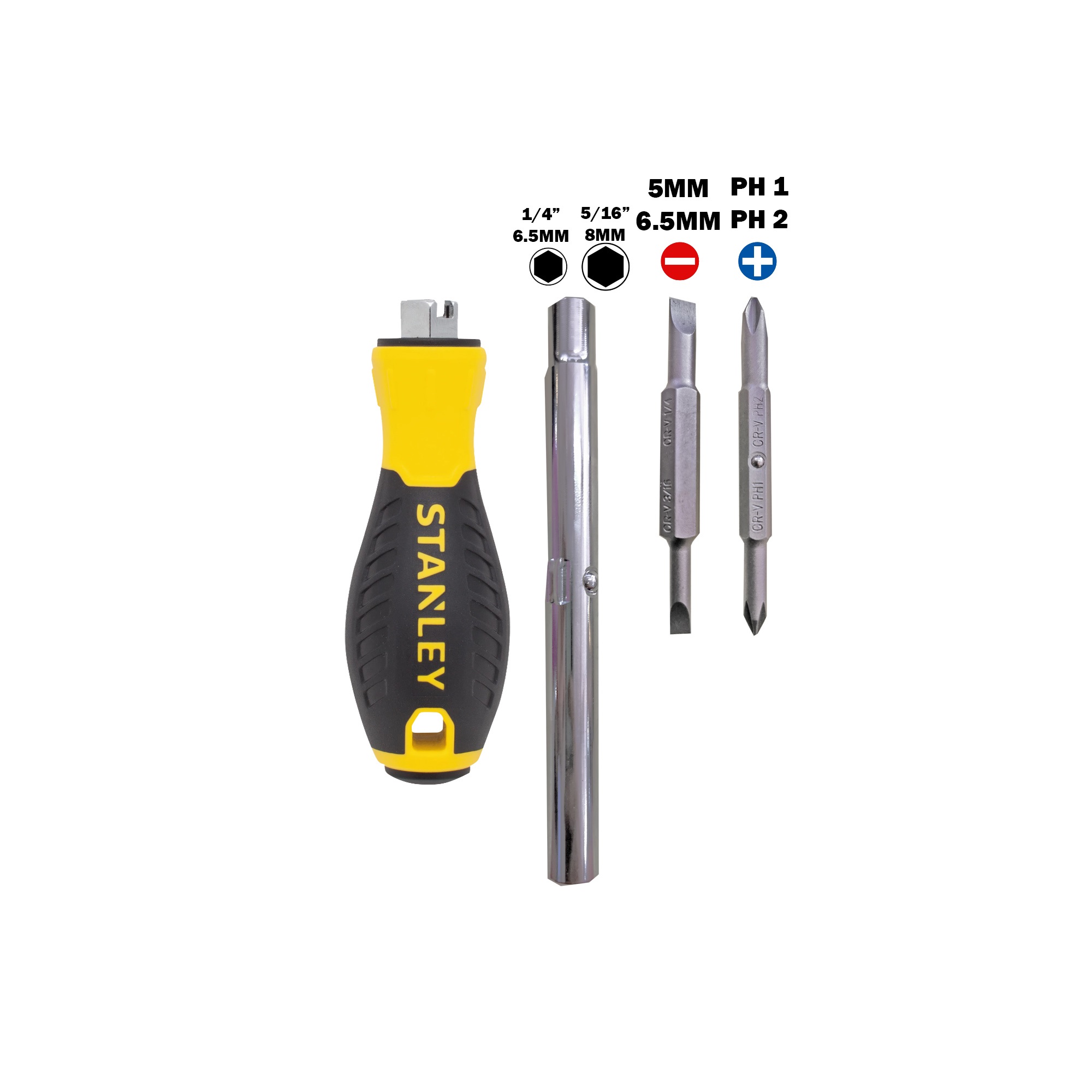 Bộ tua vít 6 đầu có từ Stanley STHT68012-8