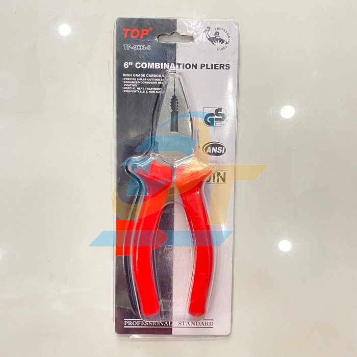 Kìm điện cán đỏ 6"/160mm Top TP-4003-6