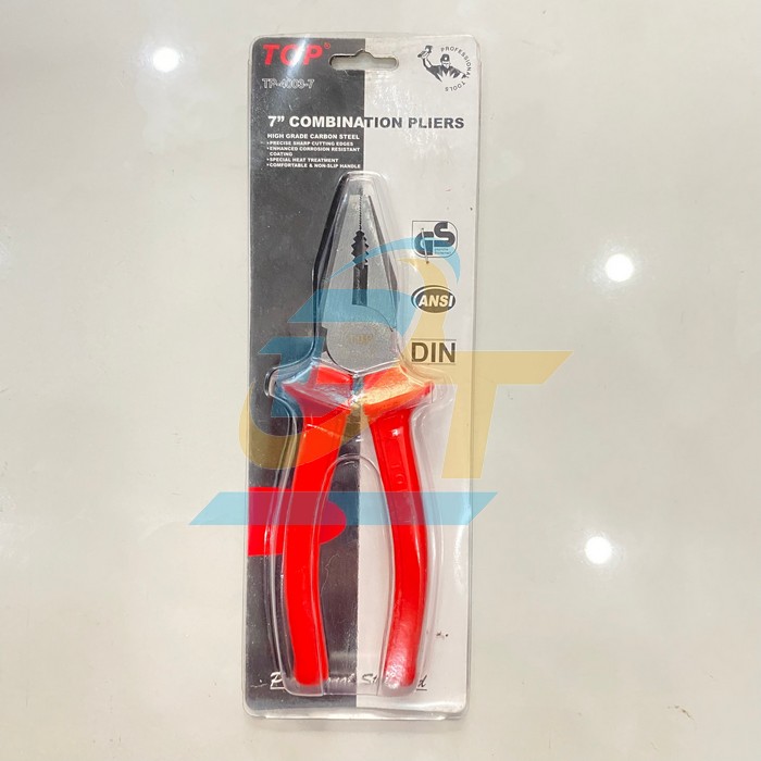 Kìm điện cán đỏ 7"/180mm Top TP-4003-7