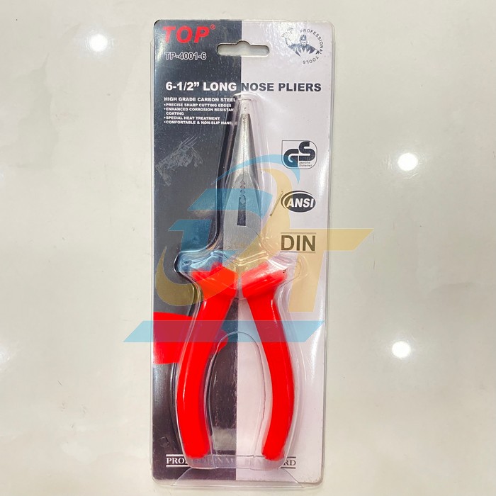 Kìm nhọn cán đỏ 8"/200mm Top TP-4001-8