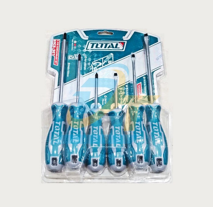 Bộ tua vít dẹp và bake 6 chi tiết Total THT250606