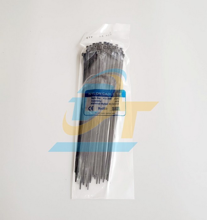 Dây rút nhựa đen 4x200mm (Bản 2.6mm)  VietNam | Giá rẻ nhất - Công Ty TNHH Thương Mại Dịch Vụ Đạt Tâm