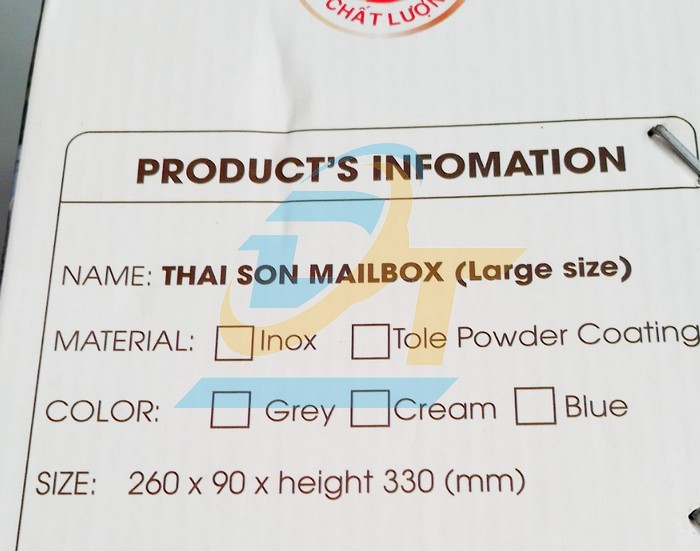 Hộp thư inox size lớn 260x330x90mm  VietNam | Giá rẻ nhất - Công Ty TNHH Thương Mại Dịch Vụ Đạt Tâm