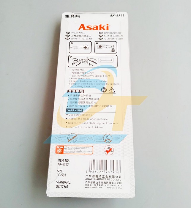 Dao rọc giấy 18mm LC-501 Asaki AK-8743 AK-8743 Asaki | Giá rẻ nhất - Công Ty TNHH Thương Mại Dịch Vụ Đạt Tâm