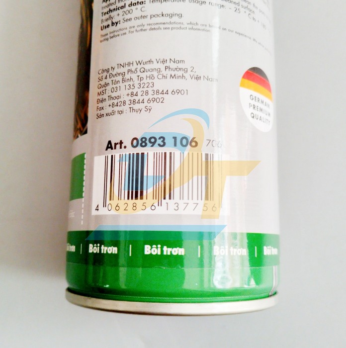 Chai xịt mỡ bò nước bôi trơn chịu nhiệt 500ml Wurth HHS 2000 HHS 2000 WURTH | Giá rẻ nhất - Công Ty TNHH Thương Mại Dịch Vụ Đạt Tâm