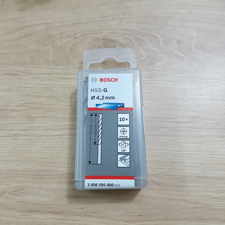 Mũi khoan sắt 4.2mm HSS-G Bosch 2608595060 2608595060 Bosch | Giá rẻ nhất - Công Ty TNHH Thương Mại Dịch Vụ Đạt Tâm