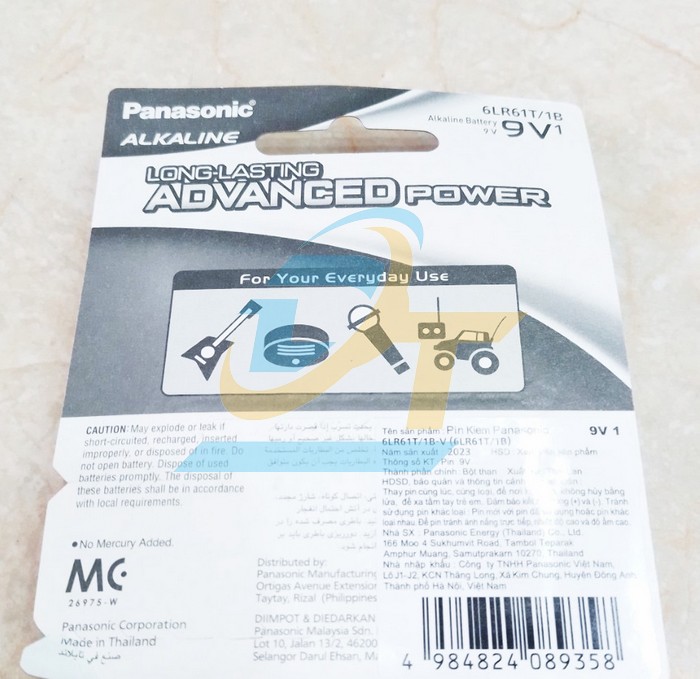 Pin vuông 9V Alkaline Panasonic 6LR61T/1B  Panasonic | Giá rẻ nhất - Công Ty TNHH Thương Mại Dịch Vụ Đạt Tâm