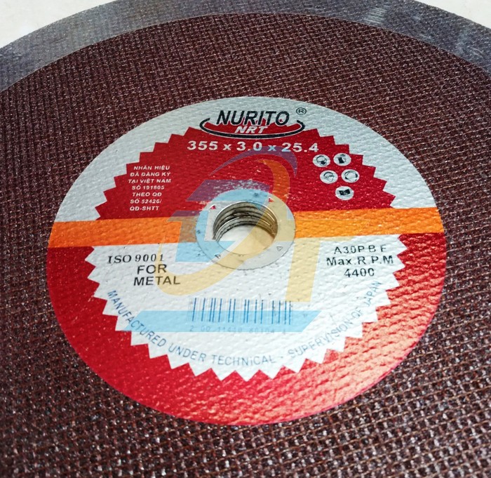 Đá cắt sắt Nurito 355x3x25.4  NURITO | Giá rẻ nhất - Công Ty TNHH Thương Mại Dịch Vụ Đạt Tâm