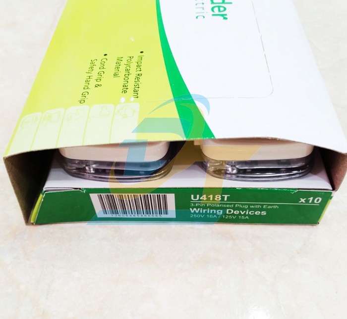 Phích cắm 3 chấu 16A S-Flexi Schneider U418T_WE  SCHNEIDER | Giá rẻ nhất - Công Ty TNHH Thương Mại Dịch Vụ Đạt Tâm