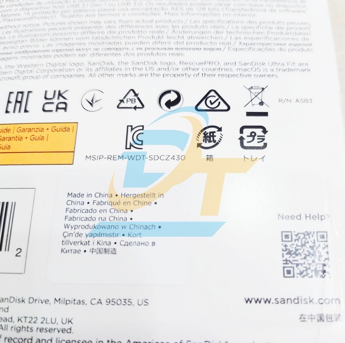USB 3.2 32GB 130MB/s SanDisk Ultra Fit SDCZ430  SANDISK | Giá rẻ nhất - Công Ty TNHH Thương Mại Dịch Vụ Đạt Tâm