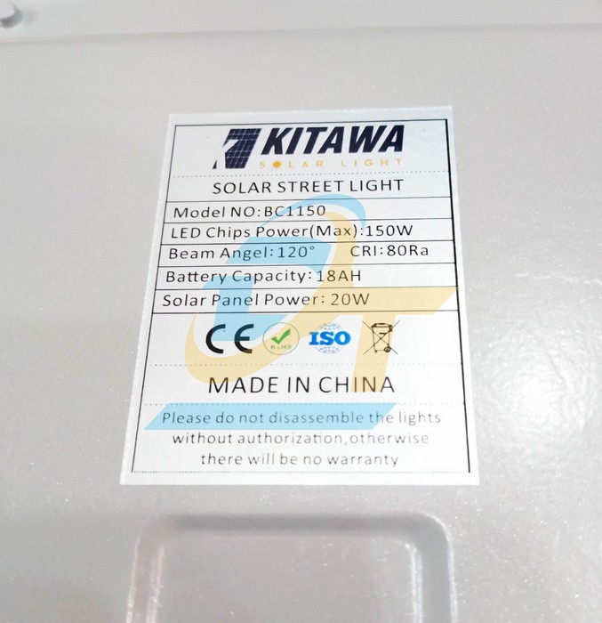 Đèn đường năng lượng mặt trời 150W 6500K Kitawa BC1150  KITAWA | Giá rẻ nhất - Công Ty TNHH Thương Mại Dịch Vụ Đạt Tâm