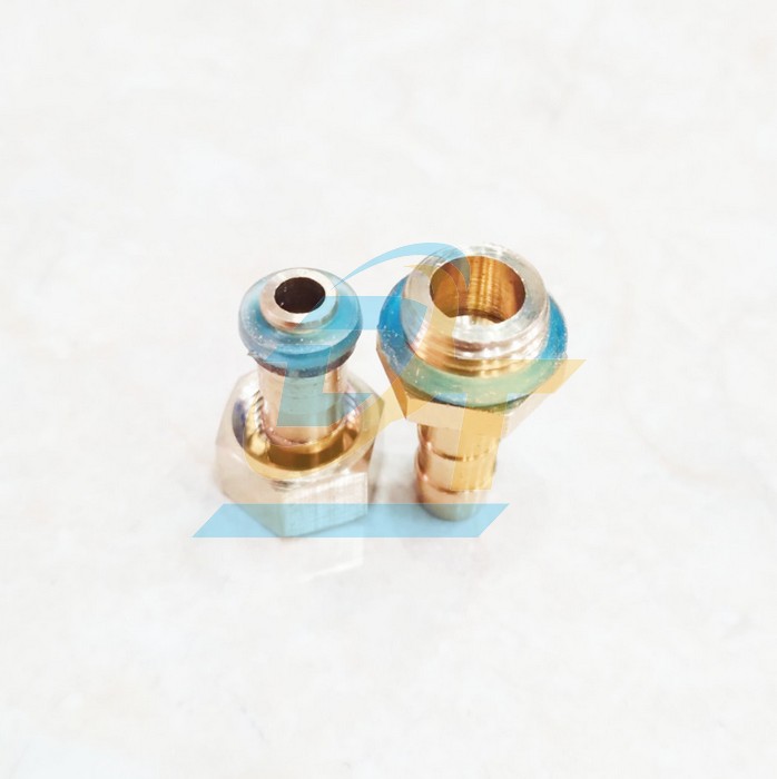 Bộ ép đầu dây máy rửa xe đồng thau đuôi chuột 8.5mm - Ren 13mm (Đầu đực - Cái + Áo ép)  VietNam | Giá rẻ nhất - Công Ty TNHH Thương Mại Dịch Vụ Đạt Tâm