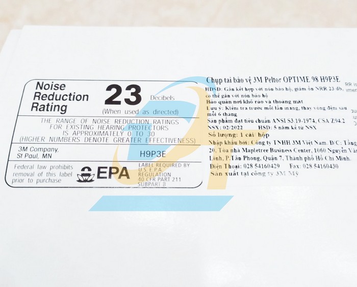 Chụp tai chống ồn 3M H9P3E  3M | Giá rẻ nhất - Công Ty TNHH Thương Mại Dịch Vụ Đạt Tâm