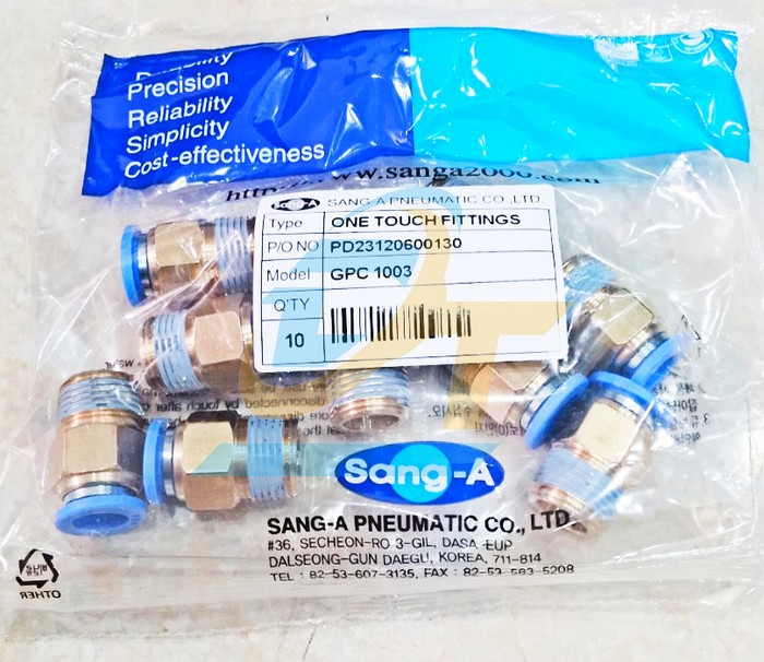 Đầu nối hơi thẳng ren ngoài 17 ống 10 Sang-A GPC1003  SANG-A | Giá rẻ nhất - Công Ty TNHH Thương Mại Dịch Vụ Đạt Tâm