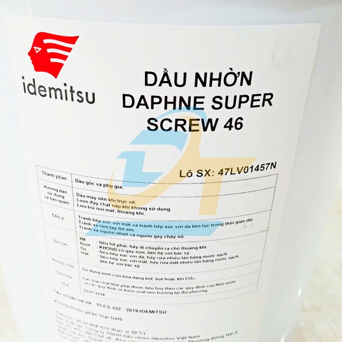 Dầu máy nén khí Idemitsu Daphne Super Screw 46 (20L)  IDEMITSU | Giá rẻ nhất - Công Ty TNHH Thương Mại Dịch Vụ Đạt Tâm