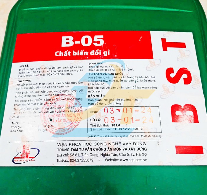 Chất tẩy gỉ sắt thép B-05 10L  VietNam | Giá rẻ nhất - Công Ty TNHH Thương Mại Dịch Vụ Đạt Tâm