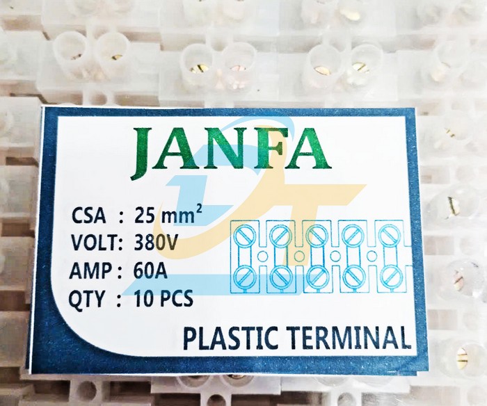 Domino nhựa trắng 12 cặp cực 60A 25mm2 Janfa 6012  JANFA | Giá rẻ nhất - Công Ty TNHH Thương Mại Dịch Vụ Đạt Tâm