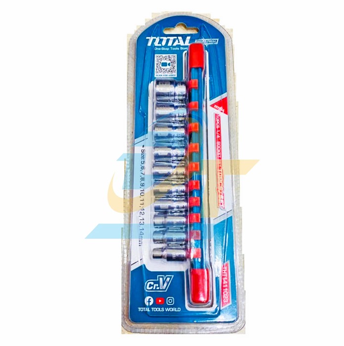 Bộ đầu tu&yacute;p lục gi&aacute;c 10 chi tiết 1/4" Total THT1411023  Total | Gi&aacute; rẻ nhất - C&ocirc;ng Ty TNHH Thương Mại Dịch Vụ Đạt T&acirc;m