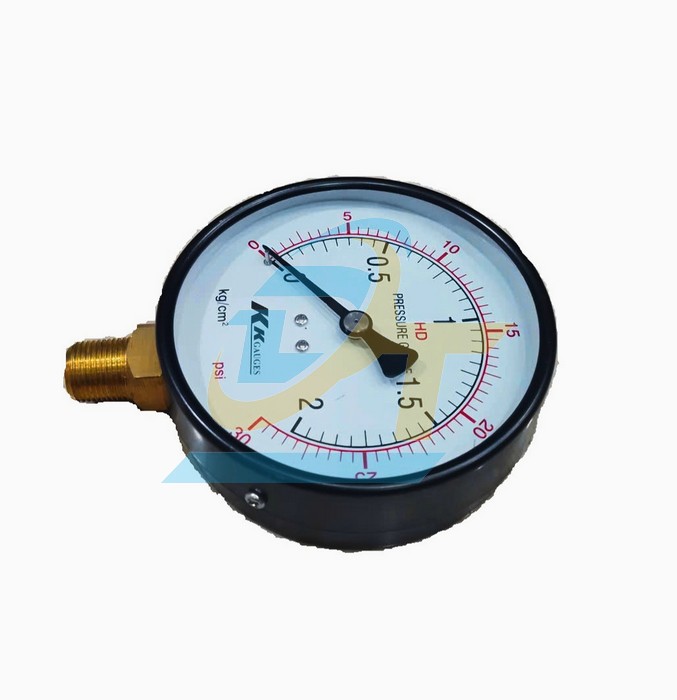 Đồng hồ đo &aacute;p suất 100mm KK-GAUGES 0-2kgf/cm2 (Ch&acirc;n đứng ren 17mm)  KK-GAUGES | Gi&aacute; rẻ nhất - C&ocirc;ng Ty TNHH Thương Mại Dịch Vụ Đạt T&acirc;m