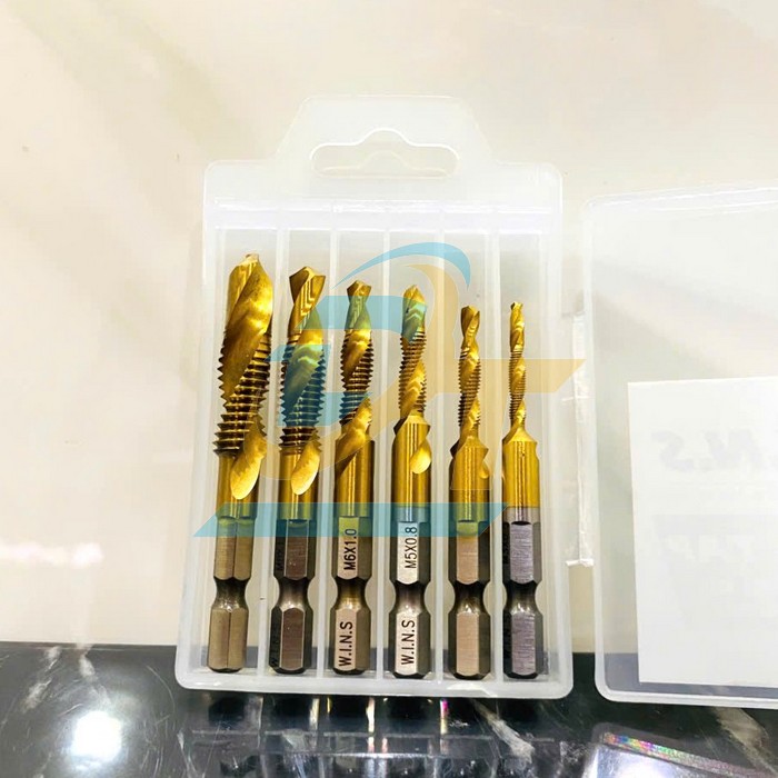 Bộ 6 mũi khoan taro chu&ocirc;i lục gi&aacute;c HSS phủ titanium W.I.N.S DRT-TIN M3-M10  W.I.N.S | Gi&aacute; rẻ nhất - C&ocirc;ng Ty TNHH Thương Mại Dịch Vụ Đạt T&acirc;m